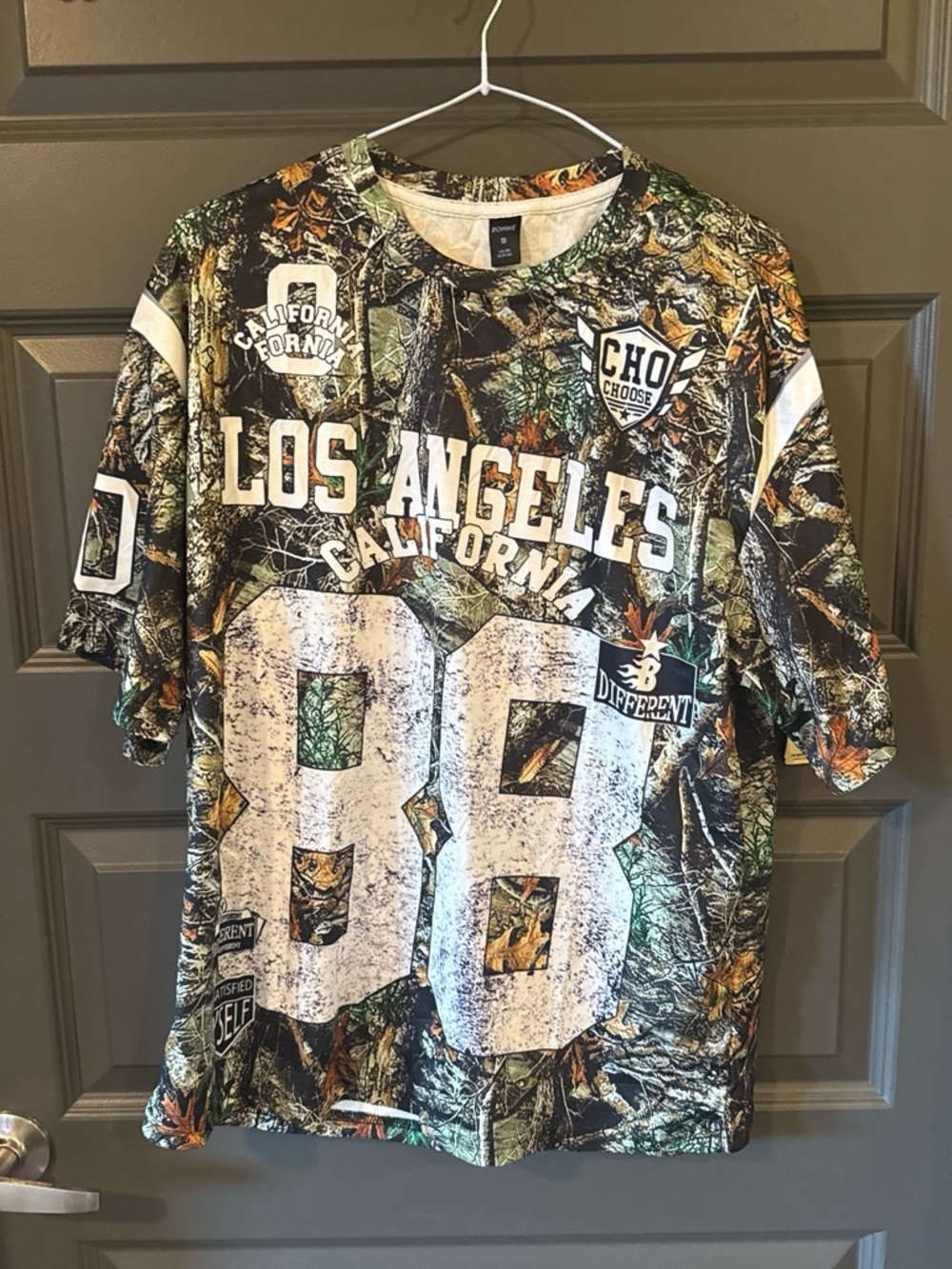 Romwe Los Angeles California Realtree Camo Mesh Football Jersey Men's S